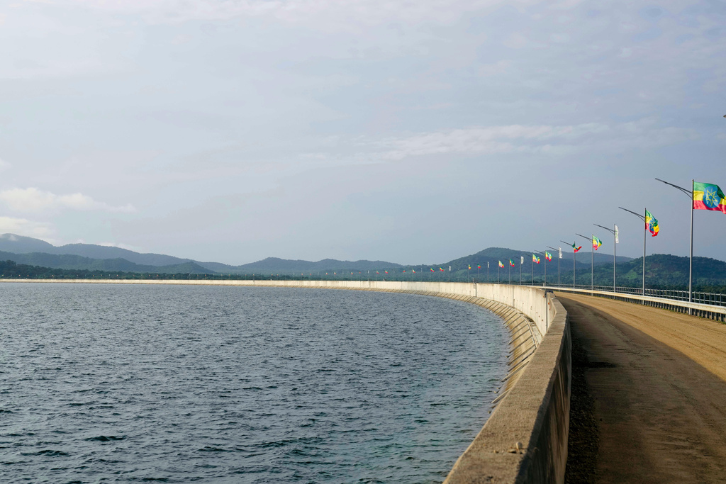 A view of the Grand Ethiopian Renaissance Dam in Benishangul-Gumuz, Ethiopia, Sept. 9, 2025. (AP)